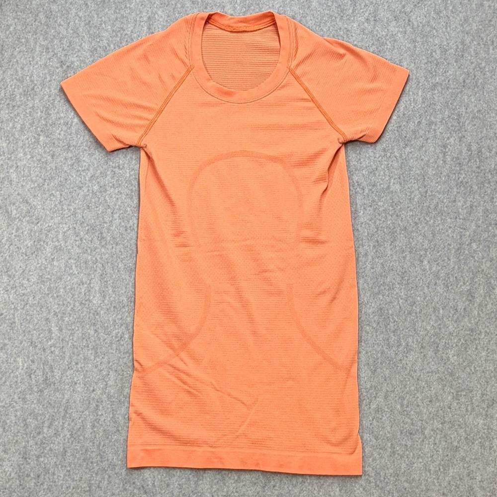 Lululemon Swiftly Tech Short Sleeve Women Size 2 Orange Activewear Athleisure